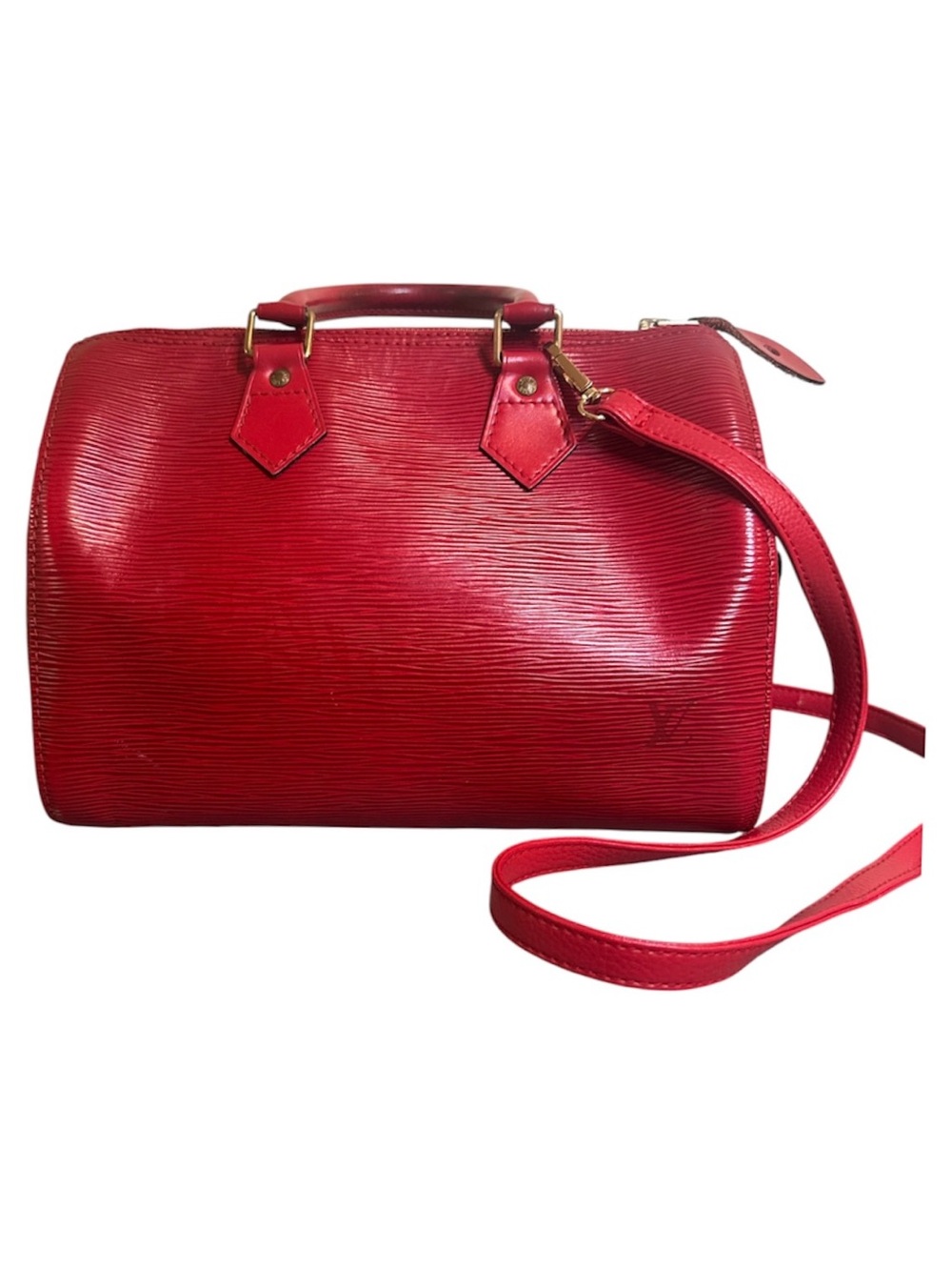Louis Vuitton Red Epi Leather Speedy 30 Bag